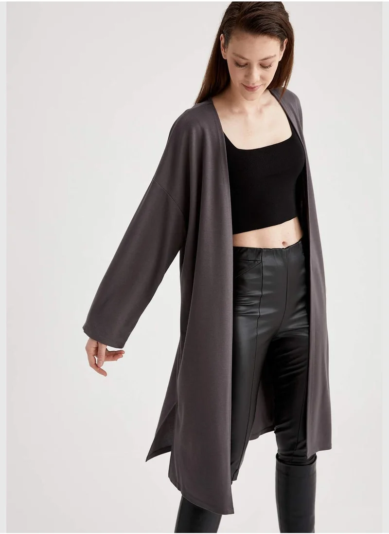 ديفاكتو Basic Viscose Longline Cardigan