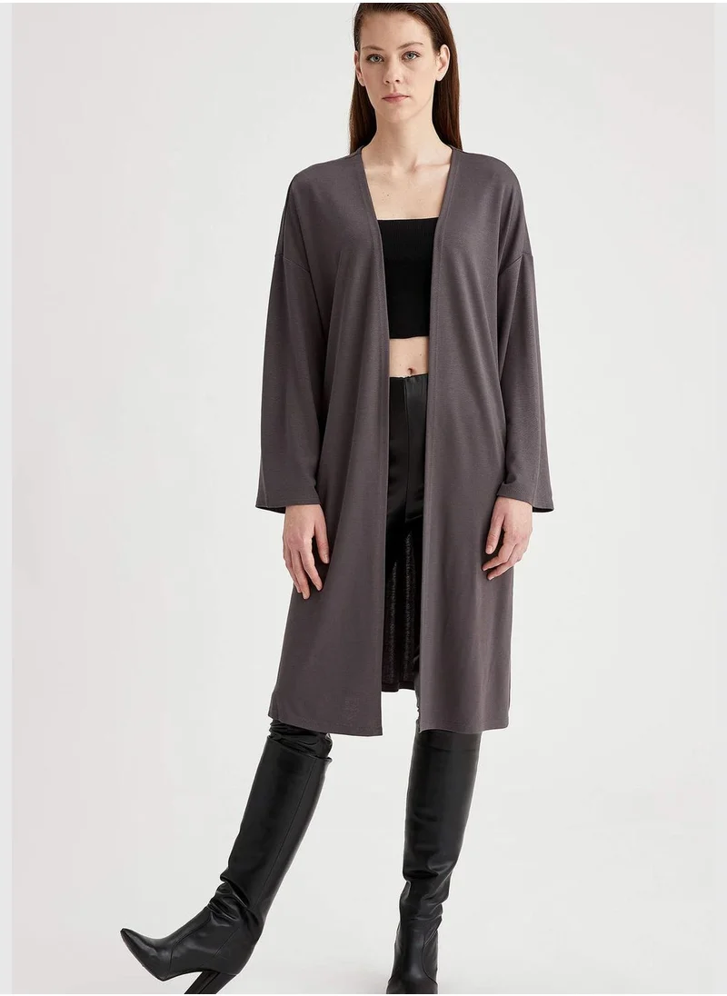 ديفاكتو Basic Viscose Longline Cardigan