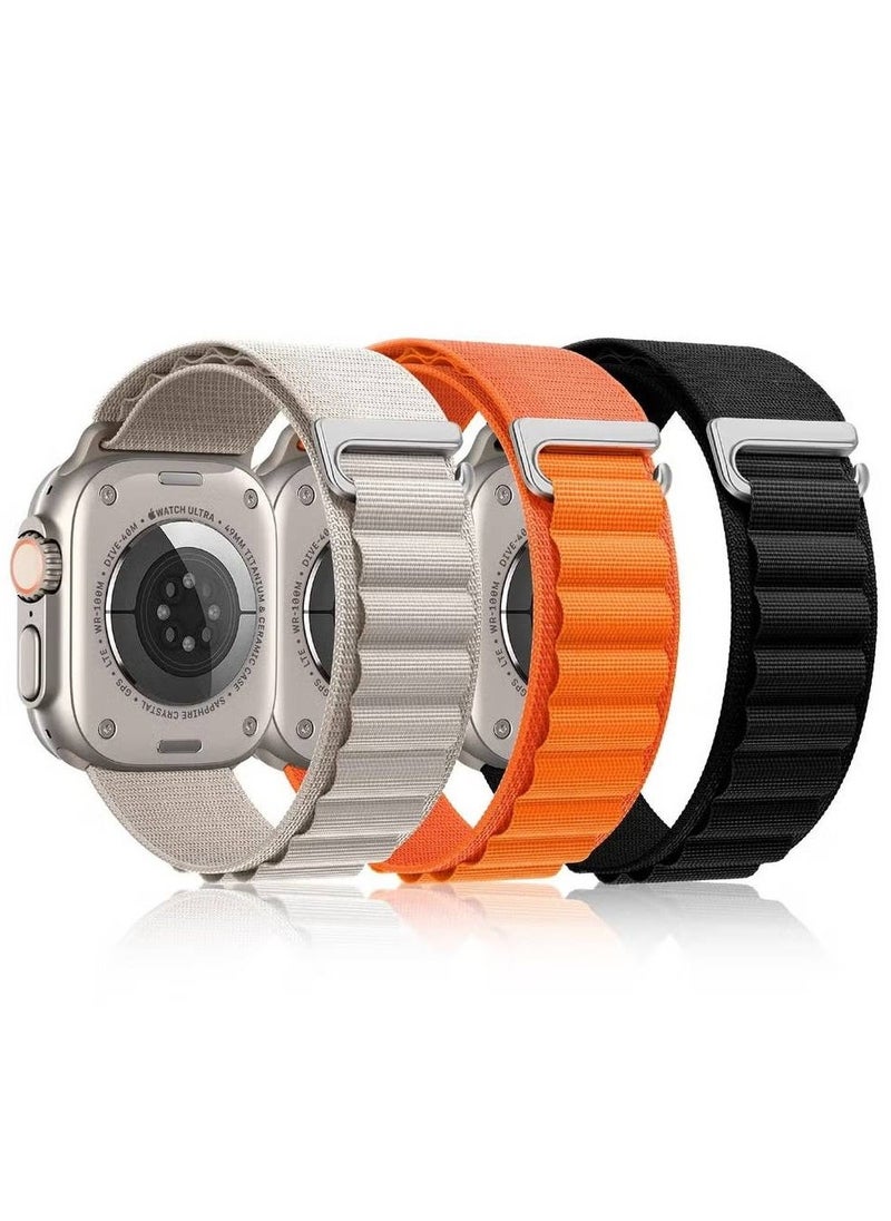 Apple Watch Alpine Loop Band 38mm 40mm 41mm Nylon Woven Sport Strap Compatible with iWatch Series 8/Ultra/7/SE/6/5/4/3/2/8 Pack of 3