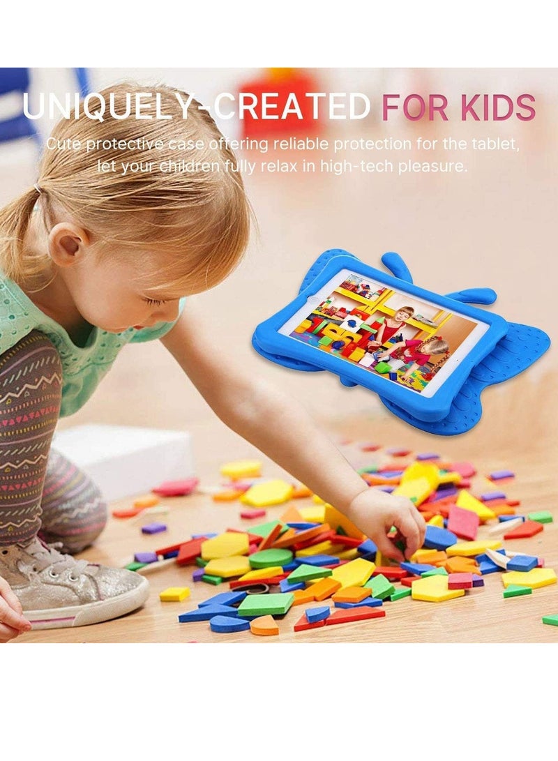 iPad case for Kids, 3D Cartoon Butterfly Non-Toxic EVA Light Weight Kid Proof Shockproof case with Kickstand for ipad 5/ ipad 6 /ipad pro 9.7/ New iPad 2017 case (Blue) (BLUE) - Image 3