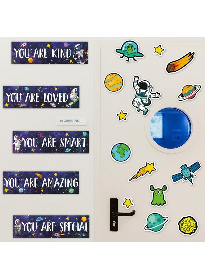 Whaline 30Pcs Space Posters Inspirational Quotes Planet Astronaut Rocket Meteor Cutouts Set Space Theme Bulletin Board Classroom Decorations For School Office Home Chalkboards Wall Decor - Image 4