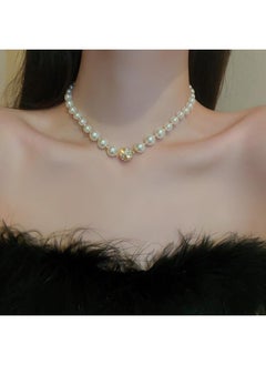 نيبمينينت Super Fairy Long Pearl Necklace Trendy Temperament Palace Style Niche Design Clavicle Chain Exquisite Gentle Sweater 