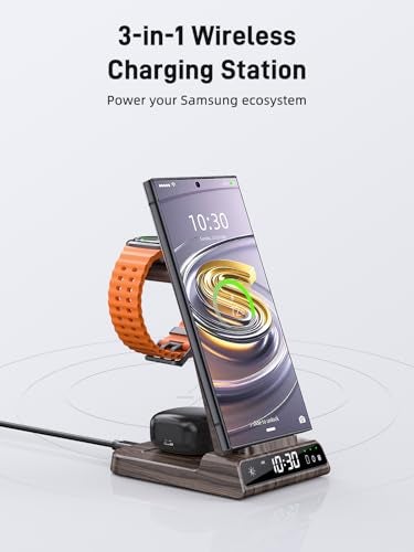NeotrixQI Wireless Charger for Samsung Charging Station, 3 in 1 Android Phone Charger for Galaxy S25 Ultra/S24 Ultra/S23/Flip7, Galaxy Watch 8/8 Classic/Ultra/7/6/5, Galaxy Buds 3 Pro/3 - Image 2