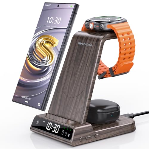 NeotrixQI Wireless Charger for Samsung Charging Station, 3 in 1 Android Phone Charger for Galaxy S25 Ultra/S24 Ultra/S23/Flip7, Galaxy Watch 8/8 Classic/Ultra/7/6/5, Galaxy Buds 3 Pro/3 - Image 1