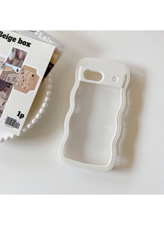 Generic - For Google 7A/8A Two-in-One Wave Phone Case Google Pixel Transparent PC Phone Case Big Wave-Color:Light Purple-Applicable Model:Google9/ 9Pro - Image 1