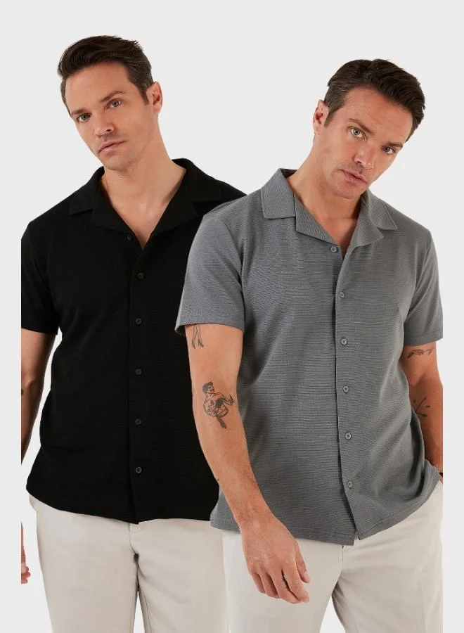 Buratti Cotton Regular Fit Short Sleeve 2-Pack Shirt Men's SHIRT 5902640S2