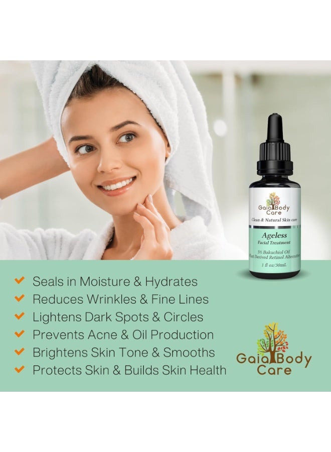 CO Gaia Body Care 5% Bakuchiol Oil Organic - Anti Aging, Anti Wrinkle, Reduces Fine Lines, Smooths Skin, Hydrates - Botanical Vegan - Natural Retinol Alternative Facial Oil (1oz, Rose) - Image 3