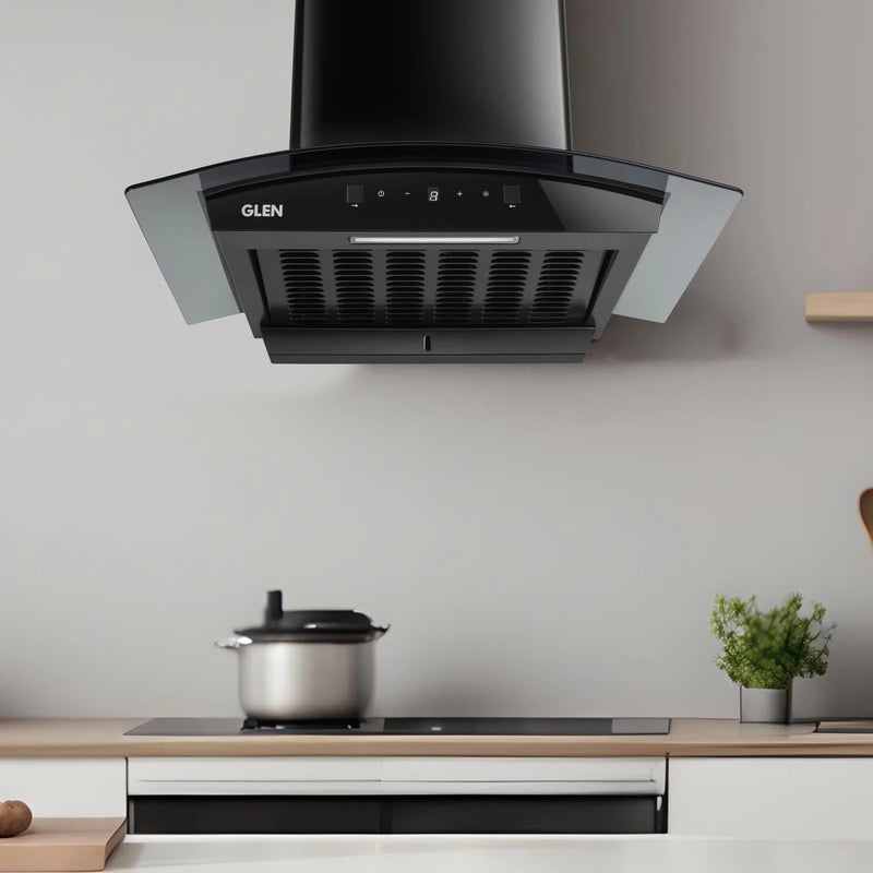 GLEN Glen Auto Clean Curved Glass Filter less Kitchen Chimney 76 cm Motion Sensor control with Digital Display 1200 m3h 6058 DI BL AC  - Image 3