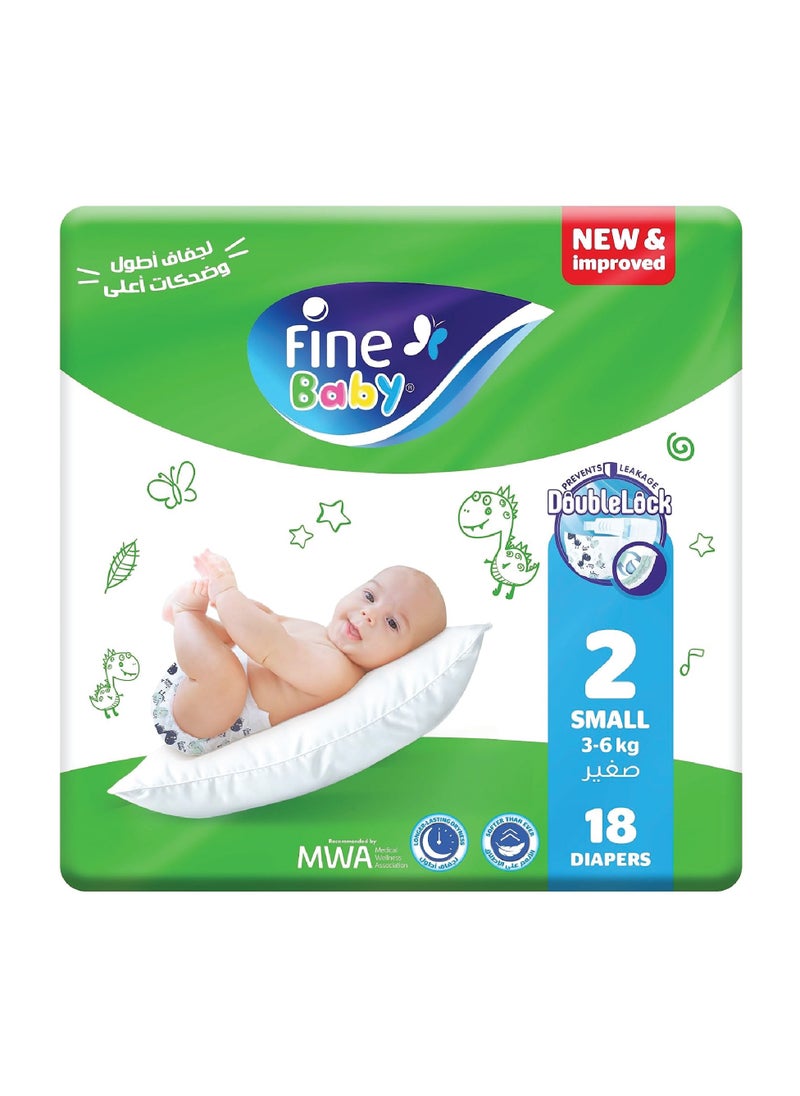 Fine Baby - Diaper Size 2 Small (3-6 Kg) 18 Diapers - Image 1