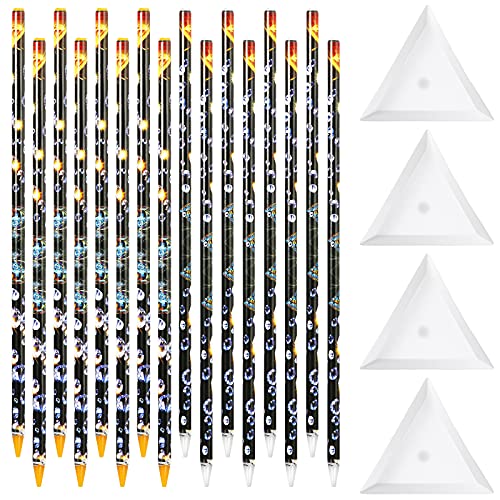 Maitys 20 Pcs Rhinestone Picker Pen Set 16 Yellow and White Self Adhesive Nail Dotting Wax Pen with 4 Triangular Bead Separator Crystal Pick up Tools for Nail Art Diamond Painting - Image 1