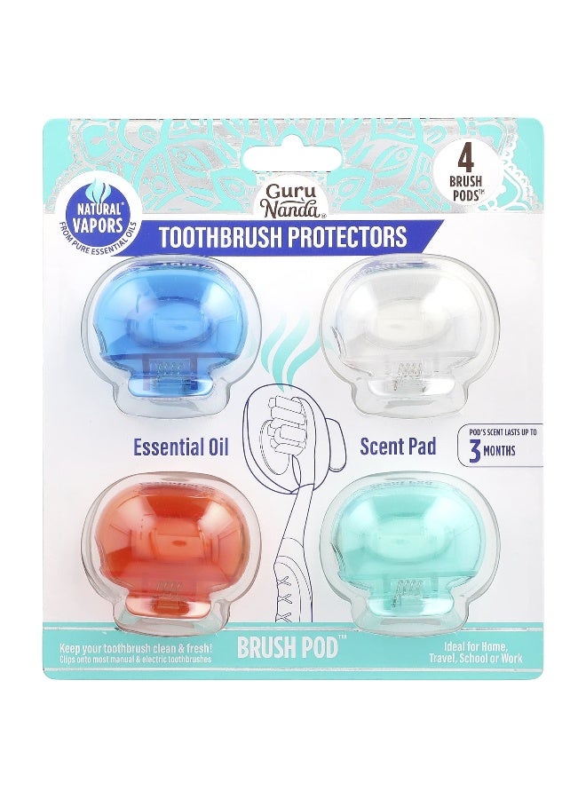 GuruNanda غورو ناندا، واقيات فرشاة الأسنان، 4 كبسولات فرشاة - Image 1