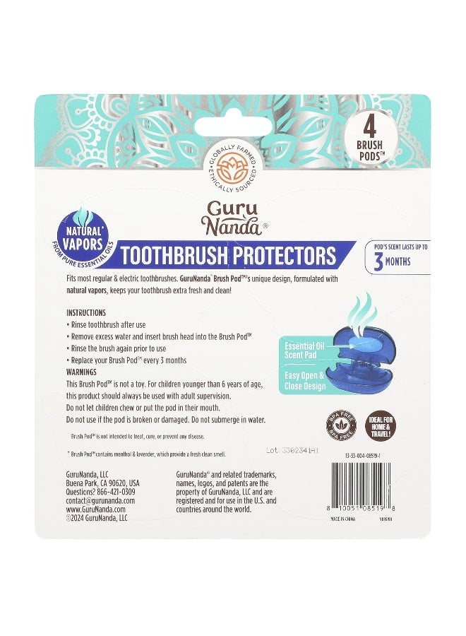 GuruNanda غورو ناندا، واقيات فرشاة الأسنان، 4 كبسولات فرشاة - Image 2