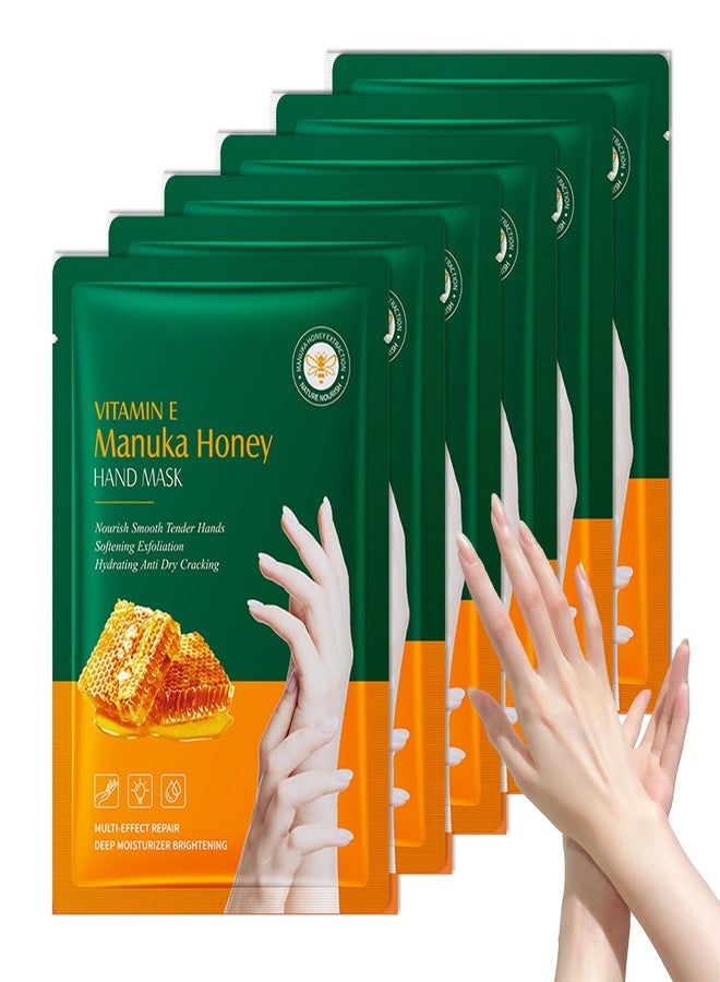 LZYLLS قفازات ترطيب اليدين LZYLLS 6 أزواج، قفازات ماسك مرطبة للعناية باليدين الجافة والمتشققة، مجموعة هدايا ماسك اليدين الناعمة والمشدودة طويلة الأمد للرجال والنساء - Image 1