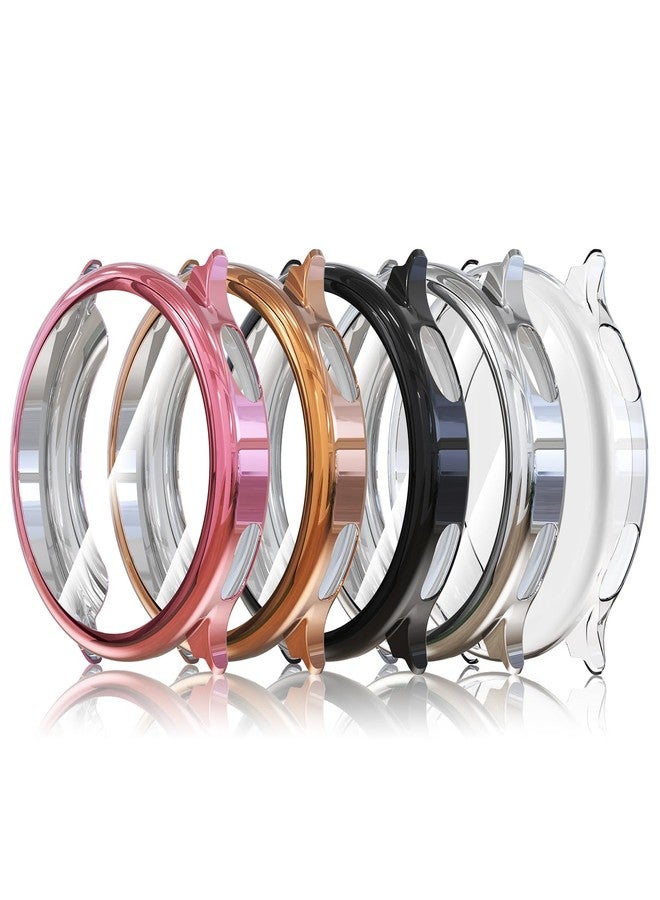 Simpeak 5-Pack Soft Screen Protector Bumper Case Compatible with Garmin Vivoactive 6 Smartwatch, Full Protection, Rose Pink/Clear/Silver/Black/Rose Gold - Image 1