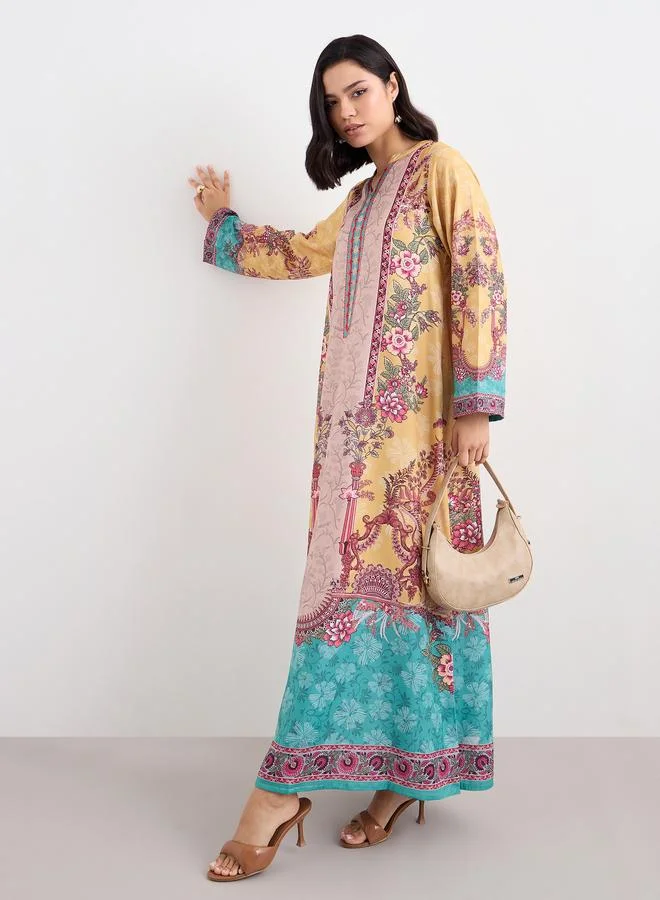 Amirah Amirah Women Floral Print Maxi Jalabiya