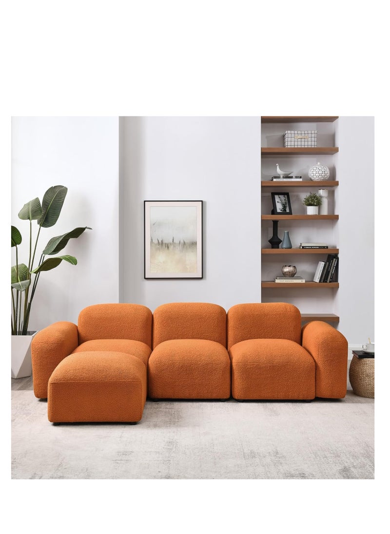Comfynest - L Shape Modern Design Teddy Sofa - Image 1