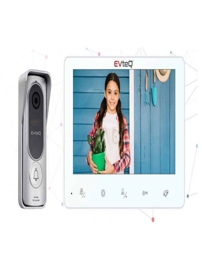 EVteQ EV-BDP-0107 7-inch Video Door Phone Kit with 1MP Camera, 120° Wide-Angle Lens, Night Vision, Two-Way Audio & CCTV Integration - Image 1