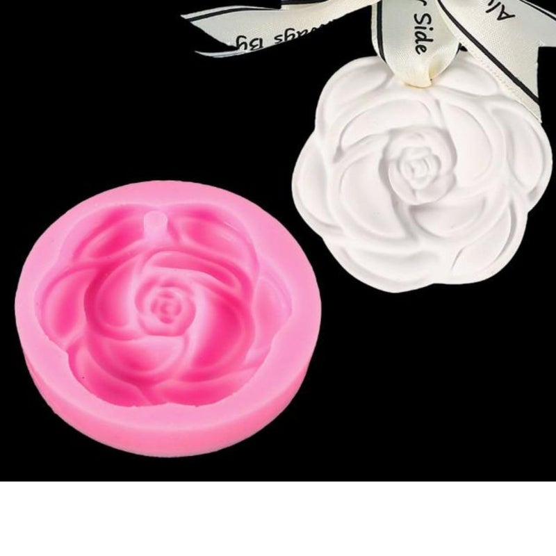 SNOOGG 3D Camellia Flower Silicone Mold Candy Soap Candle Wax Resin Eco Resin Casting Heavy Duty Flexible Nonstick Easy Demold - Image 1