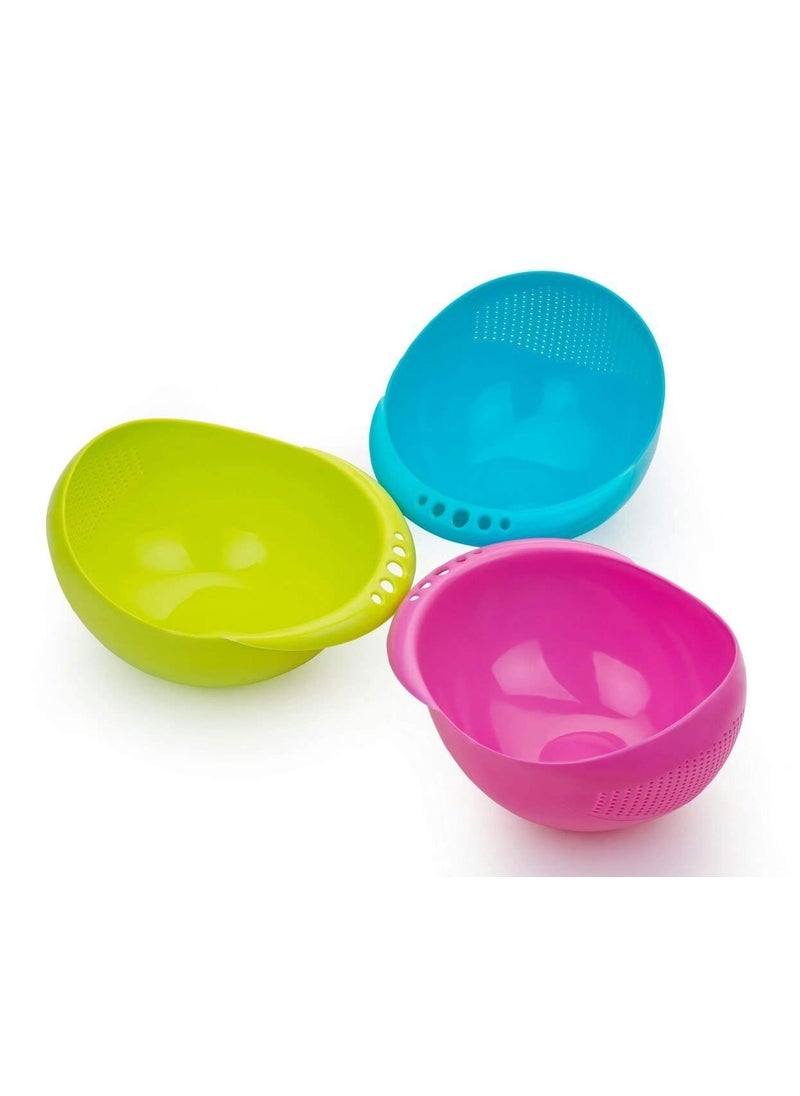 Whitecloud TRANSFORMING HOMES Whitecloud TRANSFORMING HOMES® Rice Pulses Fruits Vegetable Noodles Pasta Washing Bowl & Strainer(B 201-39) Multicolor  - Image 3
