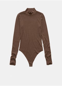 American Eagle AE Long-Sleeve Mock Neck Pointelle Bodysuit  - Image 1