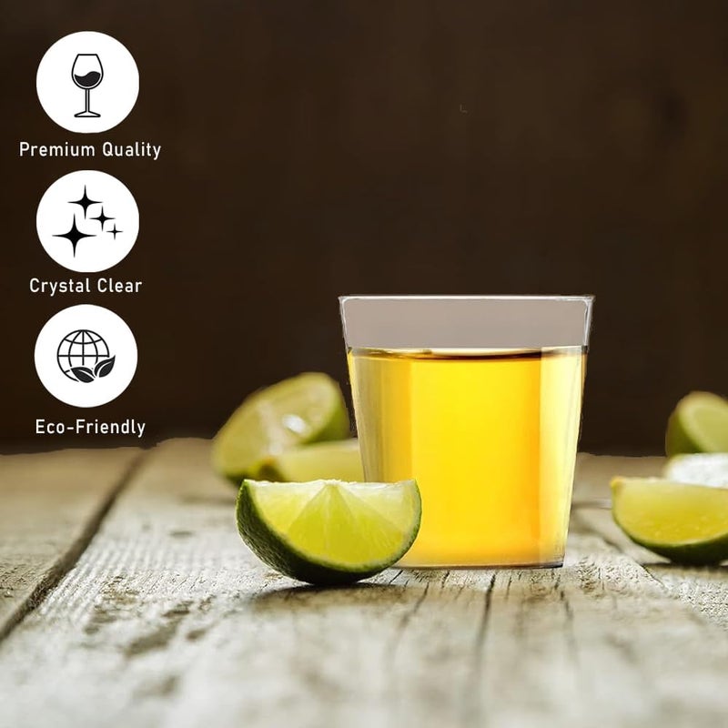 DecorRack كؤوس شوت سعة 1 أونصة، 80 كوب بلاستيك شفاف صلب، أكواب حفلات قابلة للتصرف، كؤوس صغيرة (80 حزمة) - Image 3