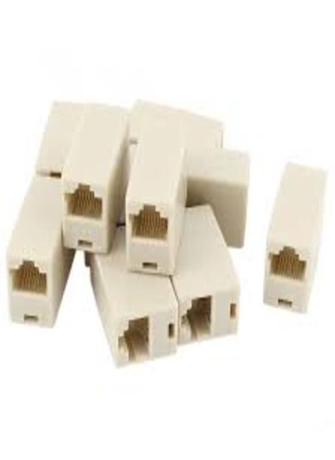 Generic Generic Cat6 RJ45 Coupler Connector 10pcs pack Beige  - Image 1