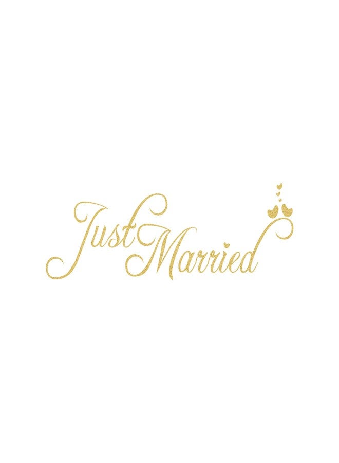 ADECNS Just Married Car Decorations Golden Just Married Wedding Decorations Car Wedding Day Car Window Decals Wedding Decorations for Anniversary - Image 5