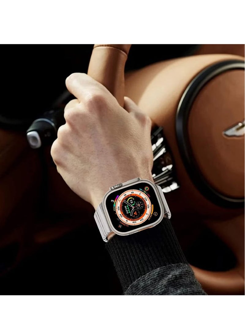 TIGER Stainless Steel Watch Band Compatible with 49mm, 45mm, 44mm, 42mm Smartwatch Models – Durable Metal Strap with Adjustable Folding Clasp – Fits Ultra, Series 3/2/1 – Stylish & Comfortable for Men & Women - Image 5