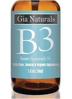 Pure, Organic, Natural Vitamin B3 Serum Cream Niacinamide 5% by Gia Naturals. 1 or 2 oz. Anti-aging, Repairs Skin, Reduces Wrinkles, Evens Tone, Fights Acne, Smaller Pores, Boosts Collagen, Made in US