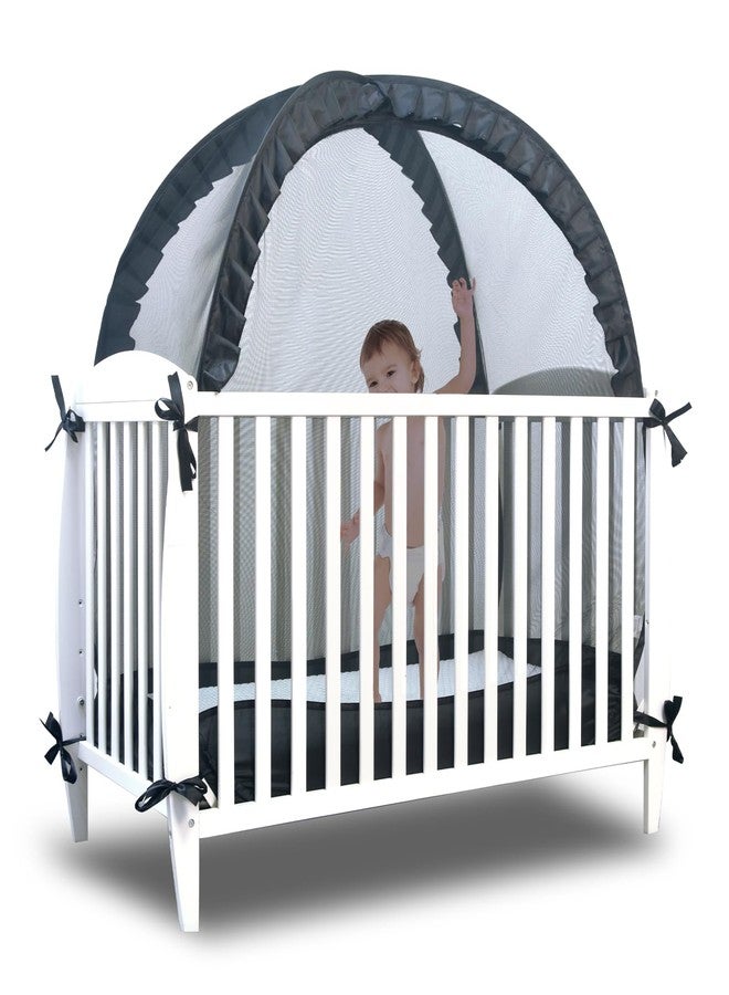 tupi Baby Crib Tent Safety Net to Keep Baby in, Pop Up Crib Tent Canopy Keep Baby from Climbing Out, Mosquito Net for Baby Crib, Ultra Stable Frame, Durable Strong Self-Locking Zipper, Black - Image 1