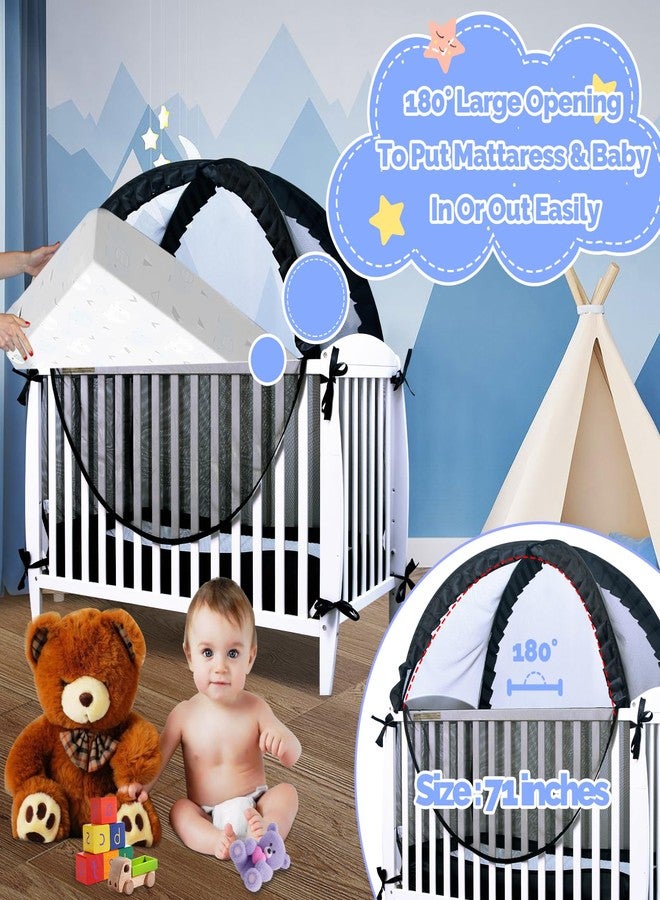 tupi Baby Crib Tent Safety Net to Keep Baby in, Pop Up Crib Tent Canopy Keep Baby from Climbing Out, Mosquito Net for Baby Crib, Ultra Stable Frame, Durable Strong Self-Locking Zipper, Black - Image 5