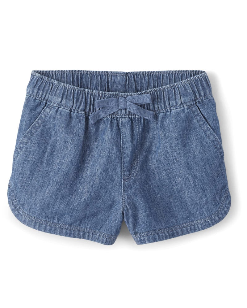 The Childrens Place Baby Toddler Girls Denim Shorts Rose Wash 2Tbaby girlsand Toddler Girls Pull On Denim ShortsRose Wash 2T