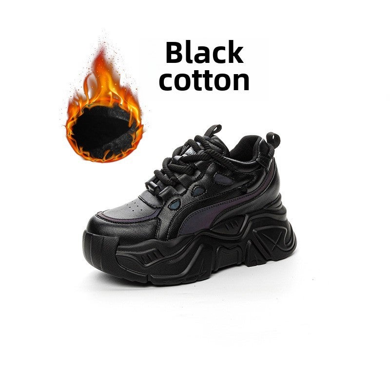 2024 Spring Autumn Women Chunky Sneakers Black cotton