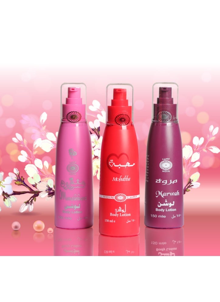Moin Munawwara Lotion 150ml - Sweet Raspberry & Jasmine Scent with Vanilla & Freesia Notes - Moisturizing Lotion for Soft, Smooth Skin with Longlasting Fragrance  - Image 2