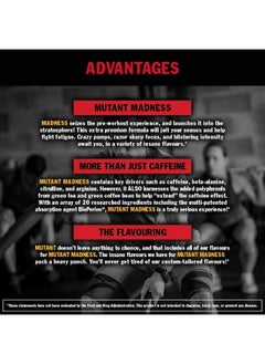 Mutant Madness Preworkout Supplement Blue Raspberry 270G  - Image 2