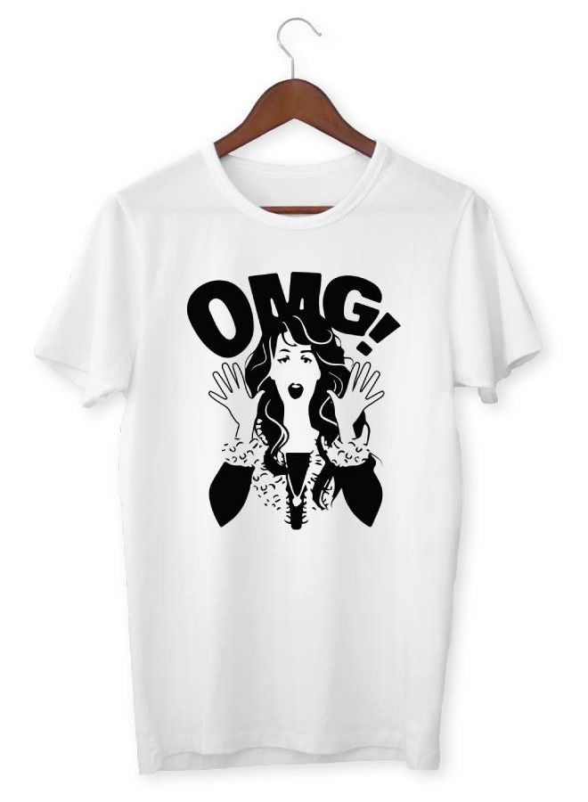 LIT Men’s Soft T Shirt Printed OMG B &White - Image 1