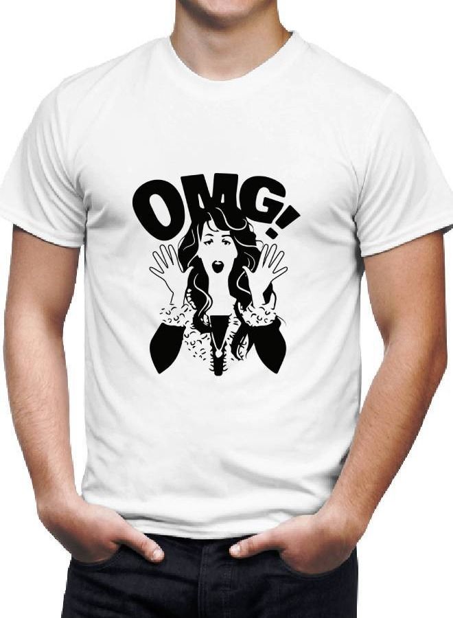 LIT Men’s Soft T Shirt Printed OMG B &White - Image 2