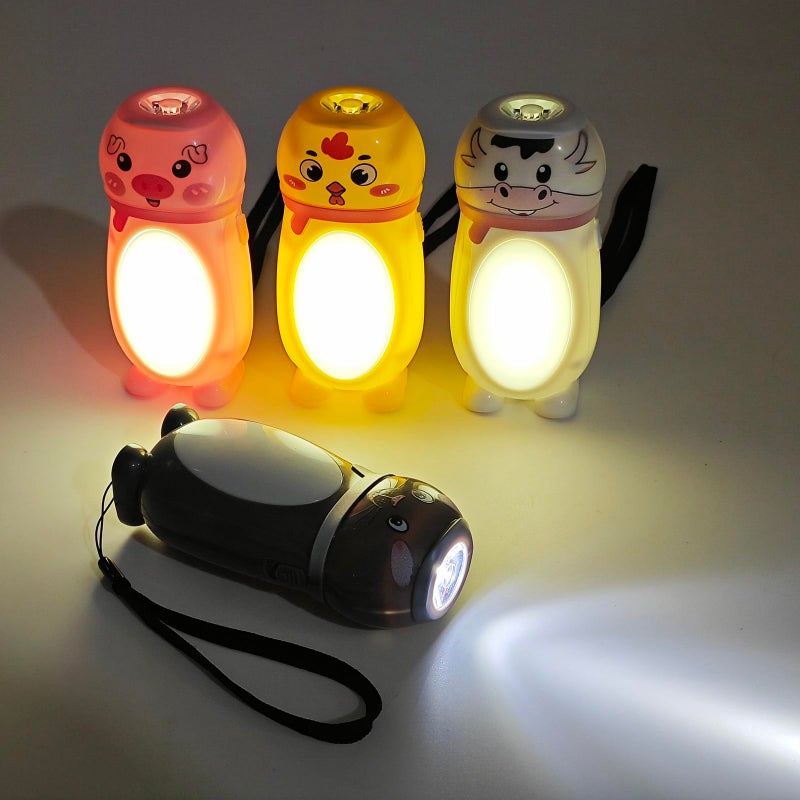 Hilngav 4 Pack Small Mini LED Flashlights for Kids Toddlers Cute Small Animal Flashlight- 2 in 1 Flashlight Camping Lantern Flashlights - Christmas Gift Stocking Stuffers for Girls Boys Party Favors - Image 3