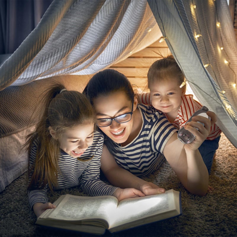 Hilngav 4 Pack Small Mini LED Flashlights for Kids Toddlers Cute Small Animal Flashlight- 2 in 1 Flashlight Camping Lantern Flashlights - Christmas Gift Stocking Stuffers for Girls Boys Party Favors - Image 2