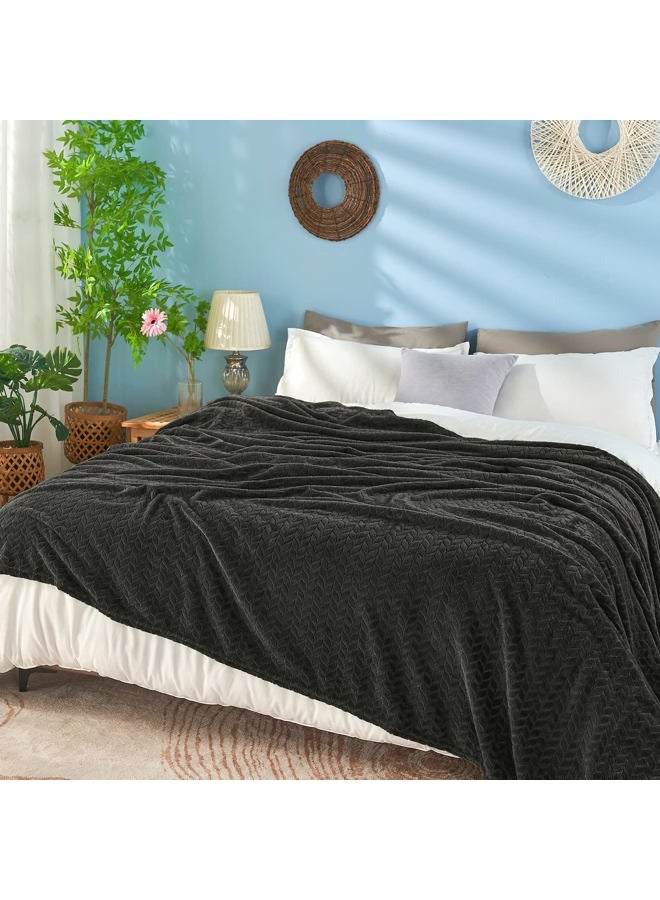 inhand Black Soft Throw Blanket for Couch, Super Soft Flannel Cozy Blankets & Throw for Adults, Plush Blankets for All Season 50×60 Inches - Image 4