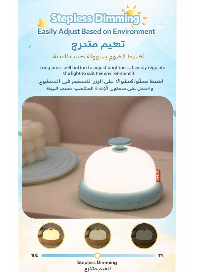 مصباح ليلي بإضاءة ناعمة مع تحكم باللمس، سطوع قابل للتعديل، مؤقت إطفاء، قابل للشحن بمنفذ Type-C، مناسب لغرفة النوم وغرفة الأطفال - Image 5