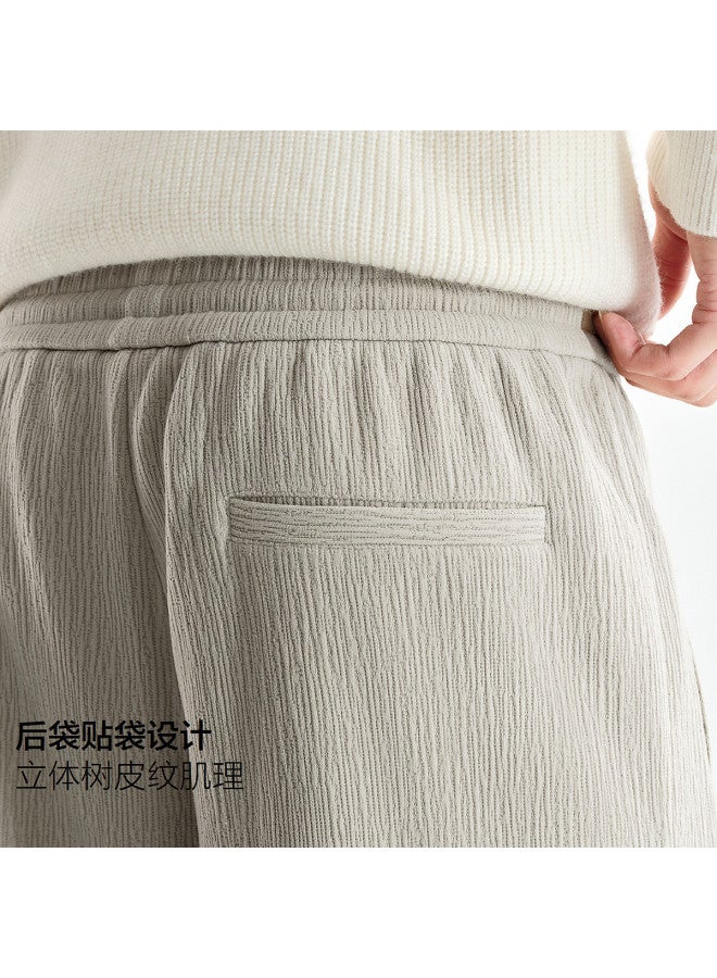 Waxbird Men's 25 Winter Style Textured Straight Leg Stretch Pants Drawstring Sweatpants Men's Casual Pants - Image 4