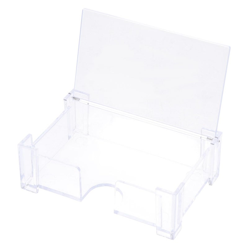 Hinged Acrylic Business Card Holder Desk Organizer Storage Case Office Supplies - Image 2