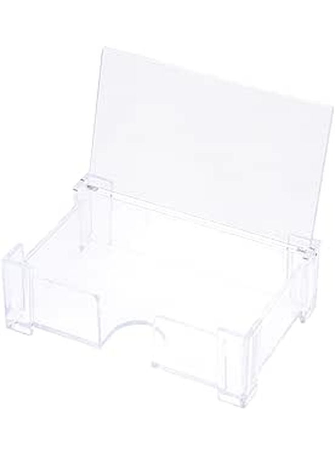 Hinged Acrylic Business Card Holder Desk Organizer Storage Case Office Supplies - Image 1