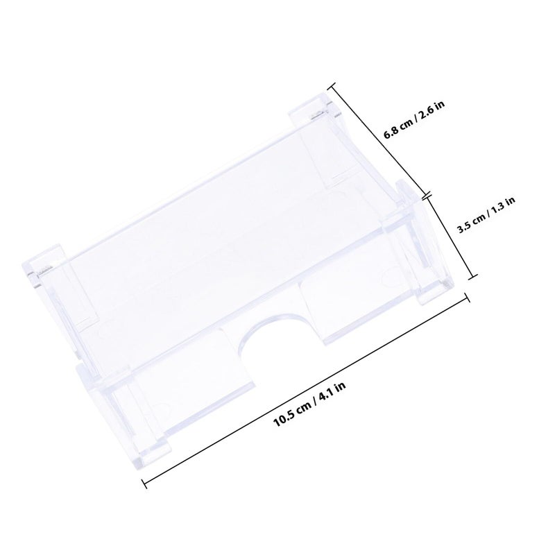 Hinged Acrylic Business Card Holder Desk Organizer Storage Case Office Supplies - Image 3