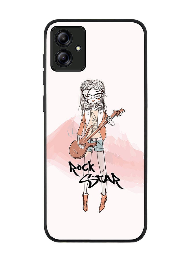 Stylizedd Rugged Black edge case for Samsung Galaxy A04 Slim fit Soft Case Flexible Rubber Edges Anti Drop TPU Gel Thin Cover - Rockstar Girl - Image 1