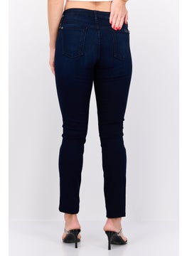 7 FOR ALL MANKIND Women Slim Fit Solid Stretchable Denim Jeans, Navy  - Image 2