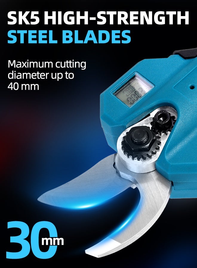 ALongDeng Electric Pruning Shear, Professional Cordless Branch Pruners with 21V Rechargeable Batteries, Electric Tree Trimmer, 30mm (1.18in) Cutting Diameter for Branch Cutting and Trimming - Image 2
