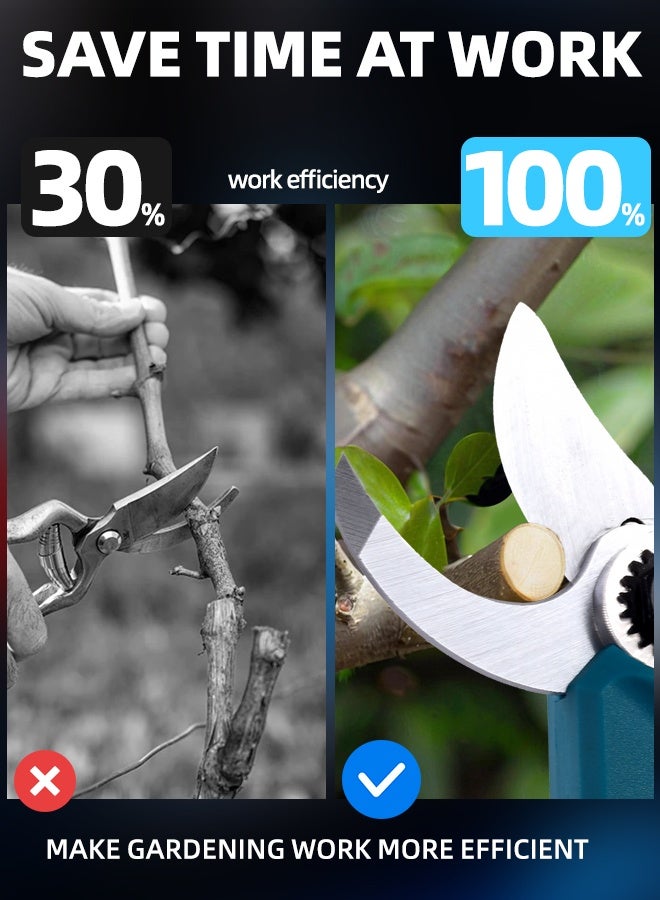 ALongDeng Electric Pruning Shear, Professional Cordless Branch Pruners with 21V Rechargeable Batteries, Electric Tree Trimmer, 30mm (1.18in) Cutting Diameter for Branch Cutting and Trimming - Image 5