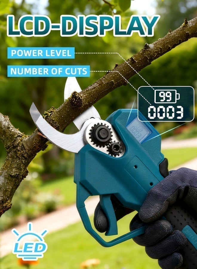 ألونغد مقص كهربائي لاسلكي 21 فولت مقص تقليم احترافي مع قطعتين بطاريات 2.0 أمبير وشاحن مقص بستنة بقدرة قطع 30 مم مع مجموعة شفرات - Image 3